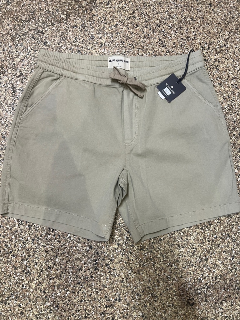 NWT The Normal Brand Men's Drawstring Shorts - Jimmy Canvas / Sand Dune